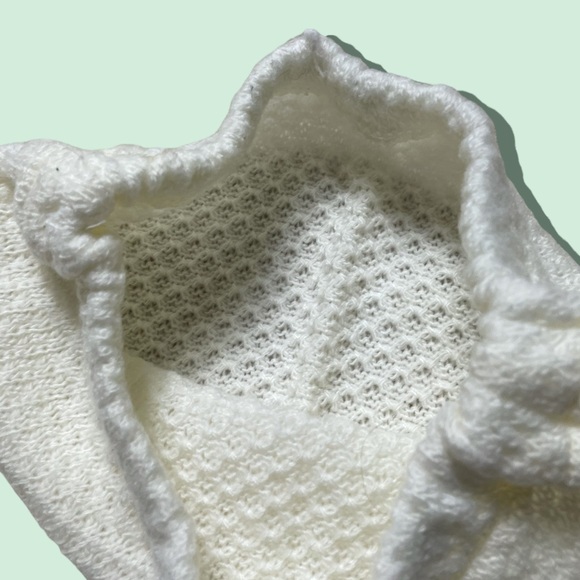 Vintage Baby Cream Knit Sweater And Pant Set Purple And Punk Hearts Sz 6-12 Mon - Picture 6 of 9